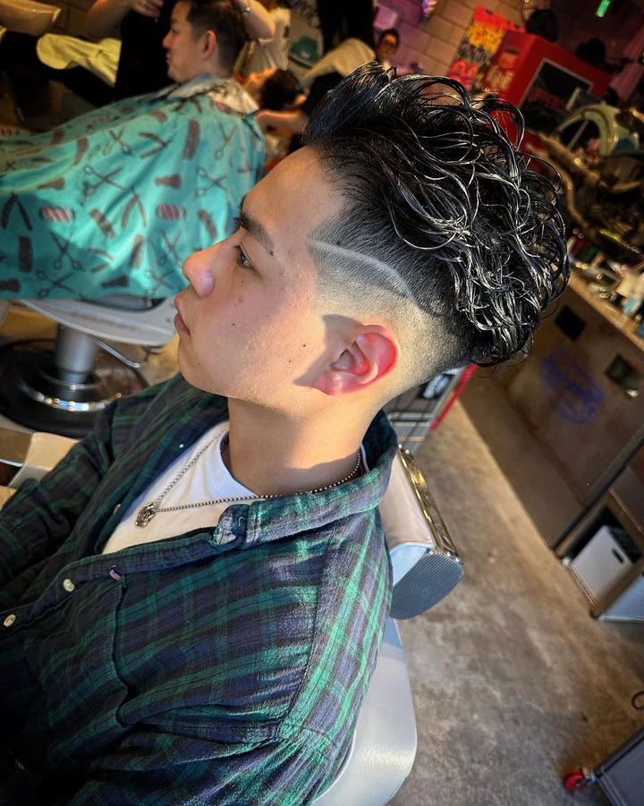 BARBA CUT & PERM (カット、パーマ、シャンプー、シェービング、マッサージ、セット)　