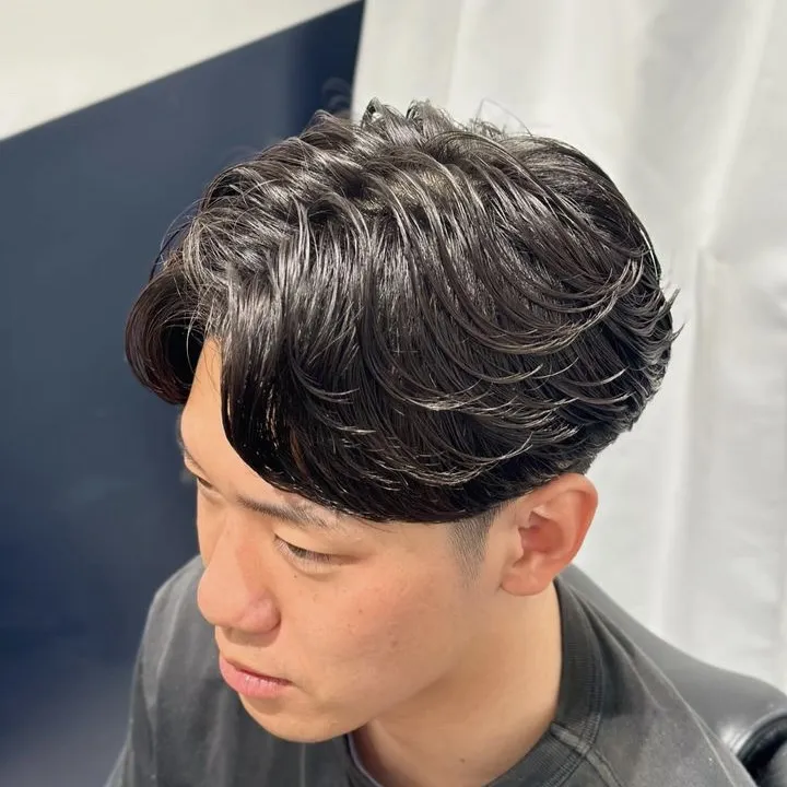 【千葉指名限定】カット+ケアパーマ(アイブロー込み) メンズカット(シェービング込)×頭皮洗浄ショートヘッドスパ